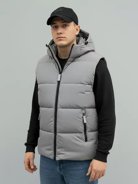 Утеплений жилет Sun's House світло-сірий сірий