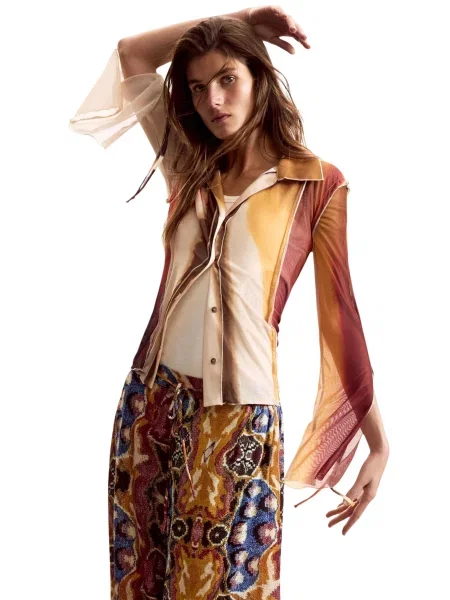 Bluză Desigual albastru