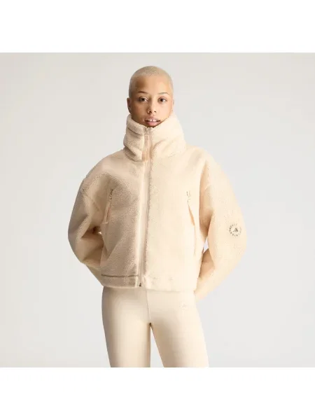 Zimowa polarowa bluza dresowa z kapturem i suwakiem na całej długości adidas by Stella McCartney