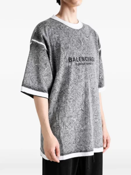 Tricou Balenciaga cu imagine gri