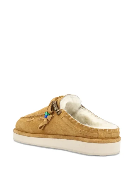 Papuci tip mules Caleb Paris cu broderie maro