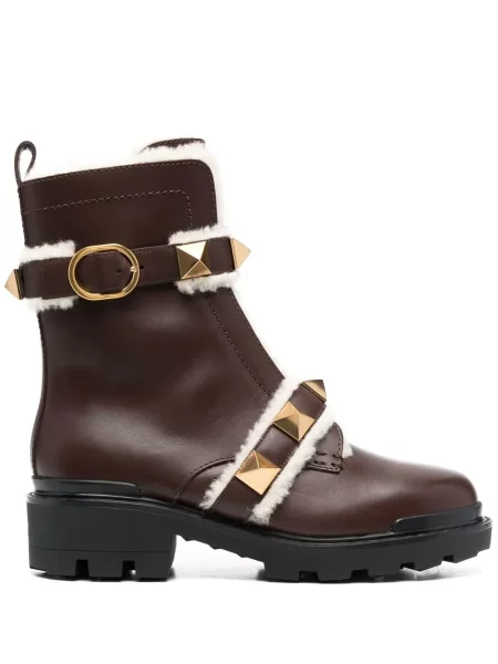 Botine Valentino Garavani biker maro