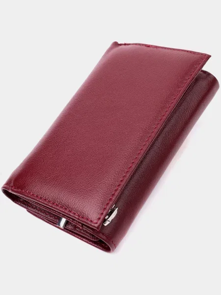 Кожаный кошелек St Leather Accessories бордовый