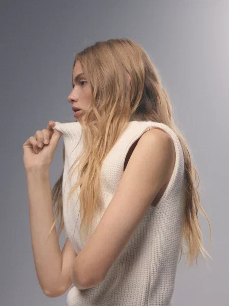 Reserved Жилетка з підплічниками кремовий 