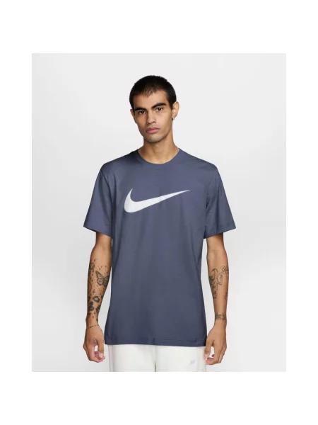 Koszulka z krótkim rękawem Nike Sportswear Swoosh niebiesko S szara