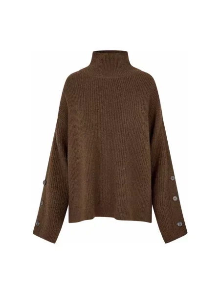 Sweter z golfem Masai brązowy