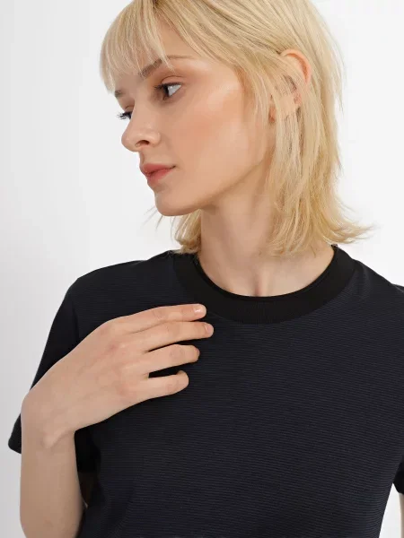 Вовняна футболка Emporio Armani синя