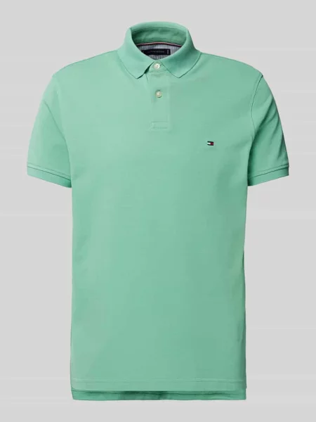 Koszulka polo o kroju z detalem z logo zielona