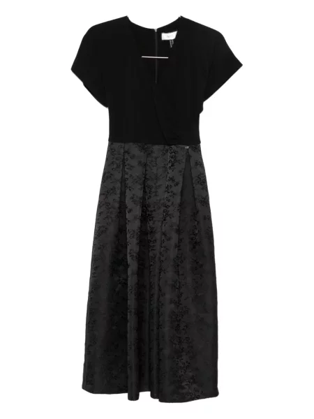Rochie Nissa cu model floral de costum negru