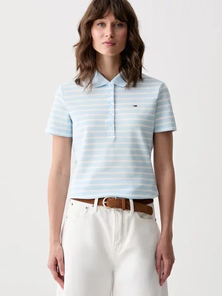 Tricou polo Tommy Jeans albastru