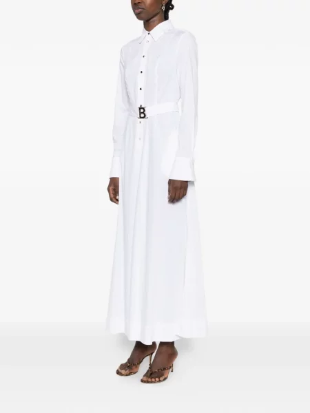 Gulerat cu centură rochie maxi Blugirl alb
