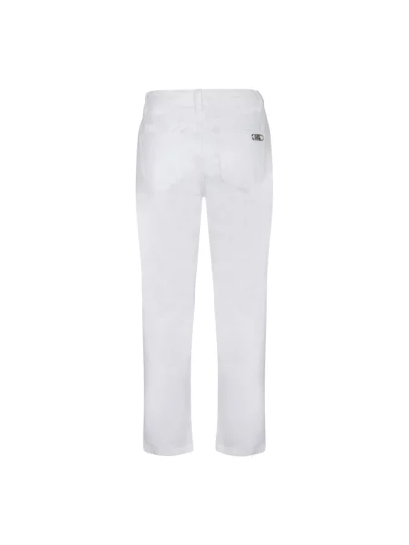 Proste jeansy Michael Kors z rozcieciem z niską talią białe