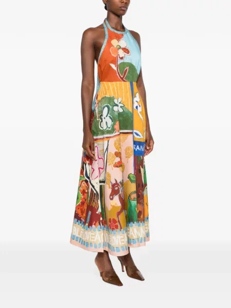 Rochie maxi Alemais cu gât halter galben