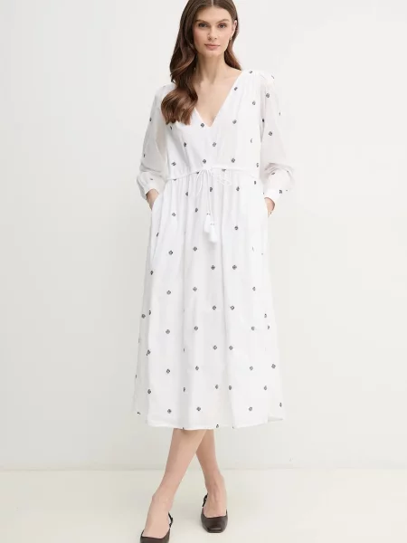 Pepe Jeans rochie din DEAL midi evazati alb