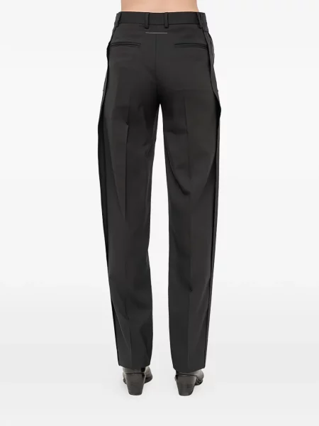 Satenske hlače Mm6 Maison Margiela crna