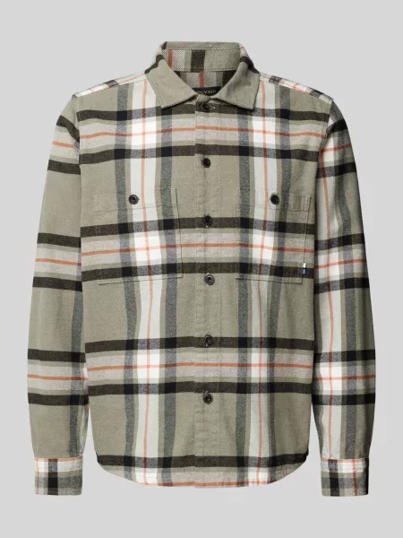 Kurtka koszulowa o kroju casual fit z na piersi Olymp Level Five