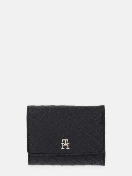 Tommy Hilfiger Portofel Th Icon Trifold Mono negru