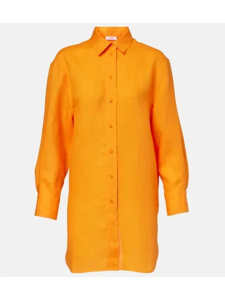 Cămașă Eres de in portocaliu