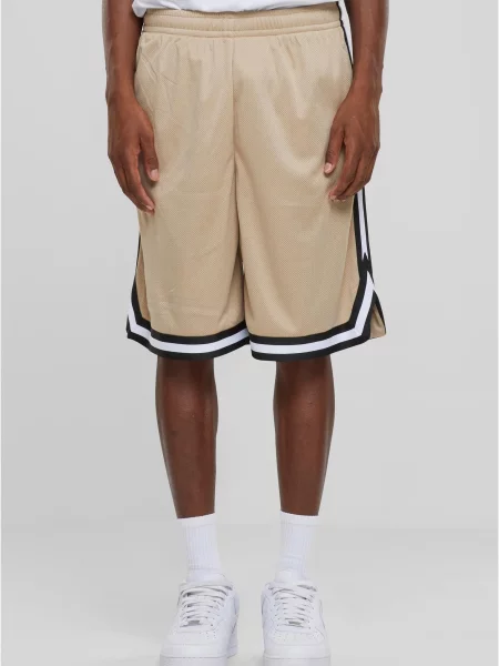 Pruhované kraťasy Urban Classics se síťovinou bílé