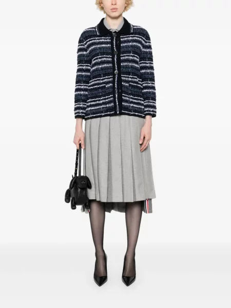 Geacă Thom Browne din tweed albastru