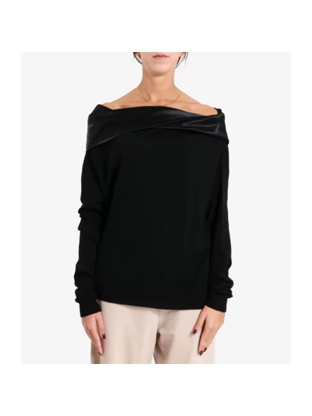 Sweter Alberta Ferretti wełniany asymetryczny czarny