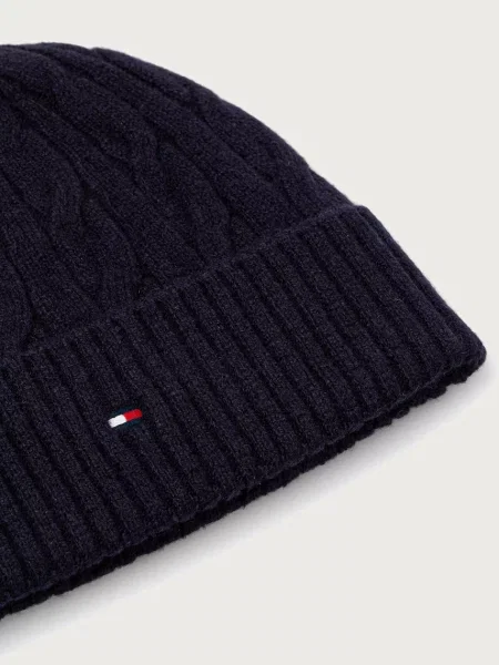 Tommy Hilfiger Czapka Th Flag Cable granatowy