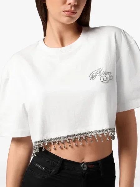 Μπλούζα Philipp Plein κομμένο λευκό
