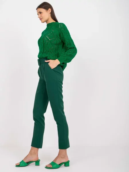 Pantaloni Fashionhunters clasici verde