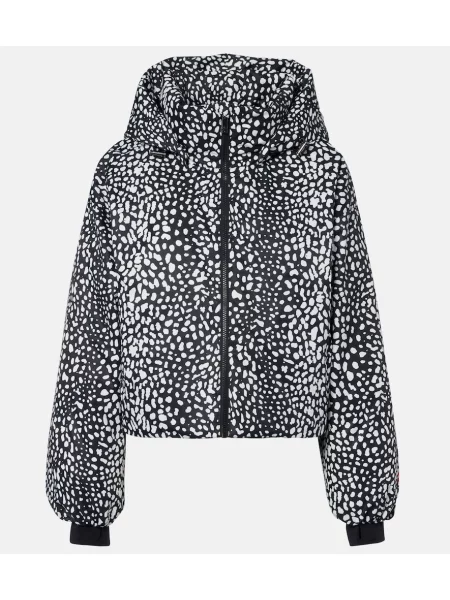 Geacă cu puf Perfect Moment cu imagine cu model leopard negru