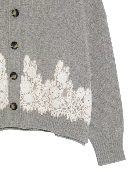Cardigan Alberta Ferretti din dantelă gri