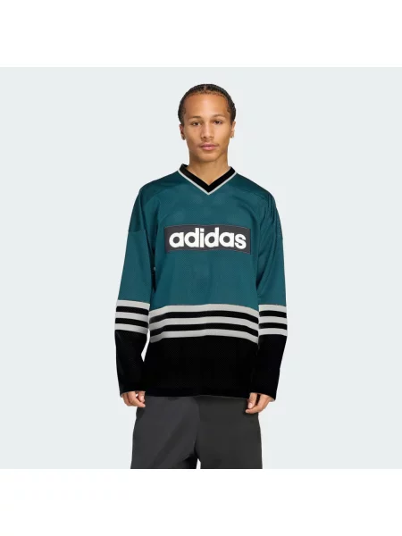 Bluzka z długim rękawem Adidas Originals z dżerseju zielona