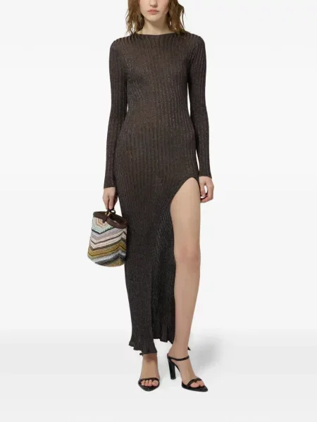 Rochie Missoni tricotate maro