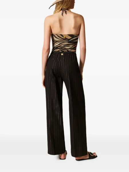 Pantaloni Twinset cu dungi negru