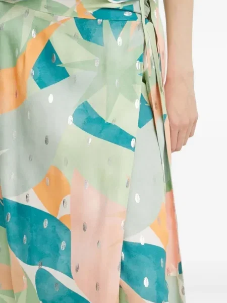 Fustă Never Fully Dressed cu imagine cu imprimeu abstract verde