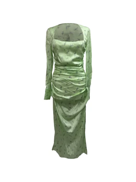Rochie Ganni cu model floral cu imagine verde