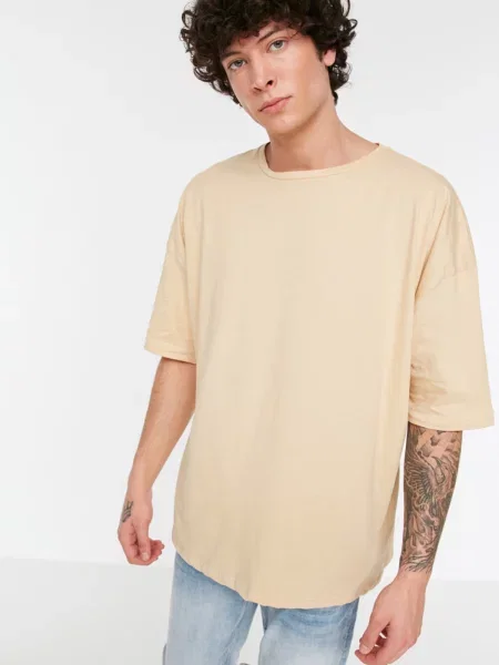 Majica Trendyol s kratkimi rokavi z okroglim izrezom bela