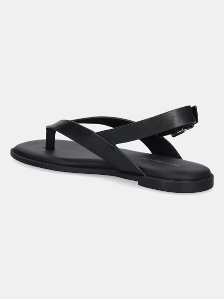 Kožené kalhotky string Tommy Hilfiger bez podpatku černé
