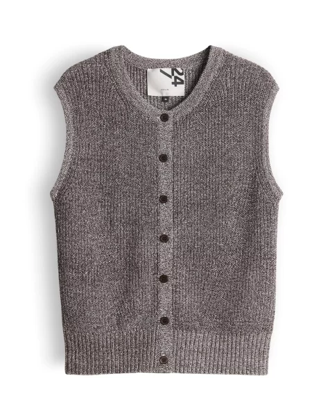 OPUS Vestă tricotată Dippa amestecat maro