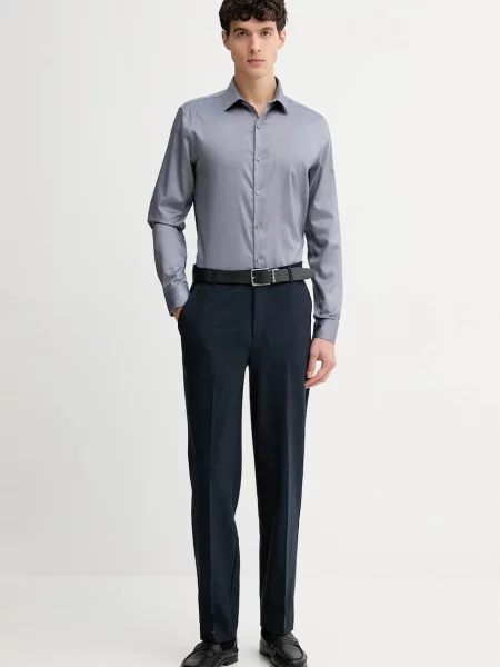 Calvin Klein koszula slim z kołnierzykiem klasycznym granatowy
