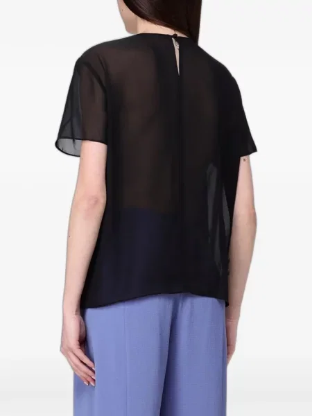 Топ Emporio Armani от шифон черно