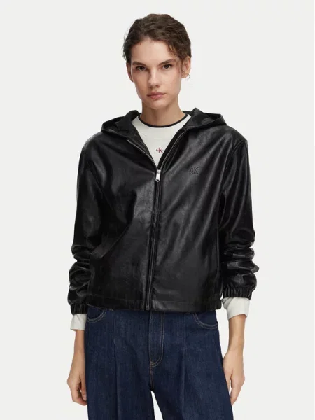 Calvin Klein Jeans Műbőr dzseki fekete