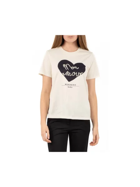 T-shirt z nadrukowanym motywem i logo model ‘TEIERA’ Max Mara Weekend biała