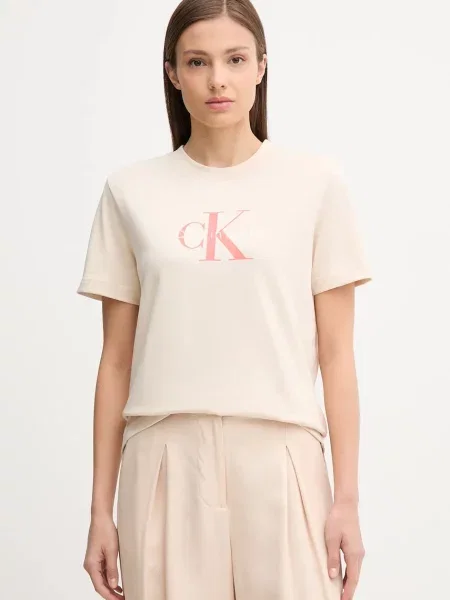 Calvin Klein Jeans t-shirt γυναικείο μπεζ