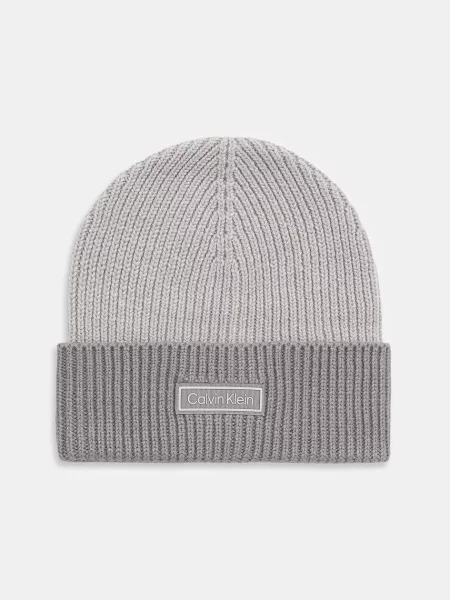 Volnena kapa Calvin Klein siva