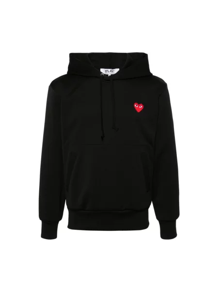Bluza z kapturem Comme Des Garcons z kapturem w serca czarna