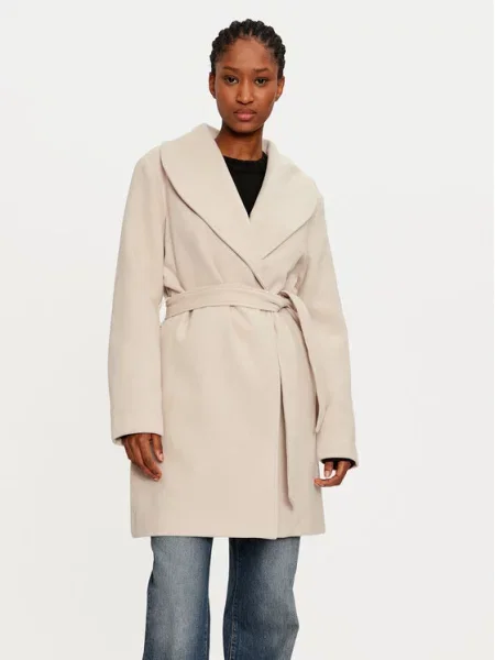 JDY Демісезонний плащ Frankie бежевий