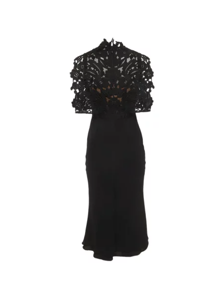 Rochie midi Self-portrait din dantelă negru