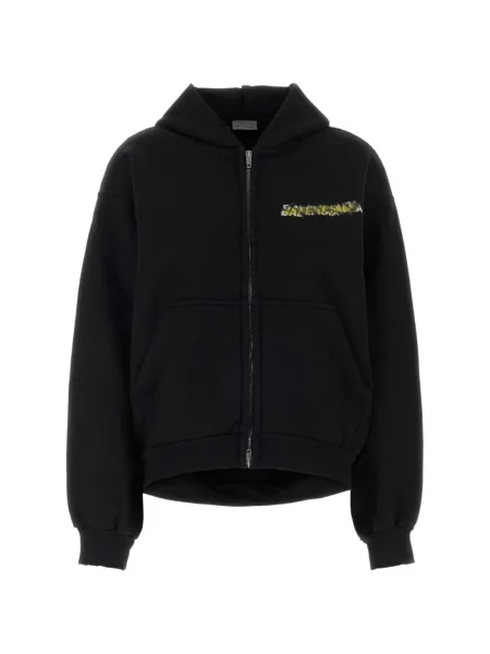 Hanorac cu glugă Balenciaga cu imagine negru