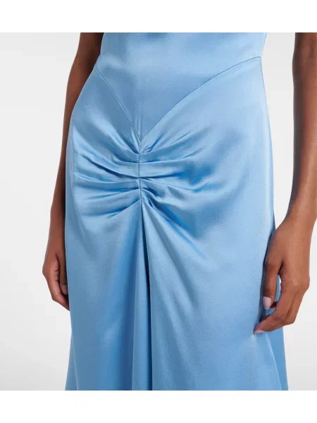 Rochie midi Victoria Beckham din satin albastru