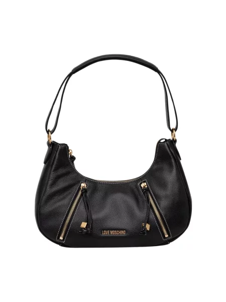 Love Moschino torebka rogal skórzana czarna